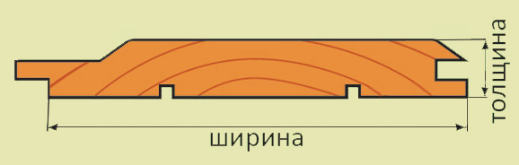 Профиль евровагонки (разрез)